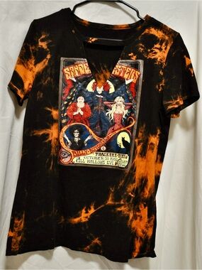 Bleached Black & Orange Graphic Tee